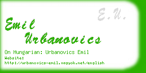emil urbanovics business card